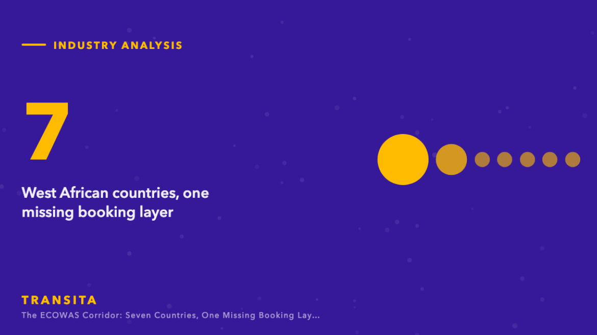 Statistic graphic: 7 West African countries, one missing booking layer, with proportional circles.