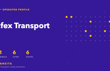 Network grid for Efex Transport: 11 terminals across 6 of the 61 cities on the Transita index, in 6 states.