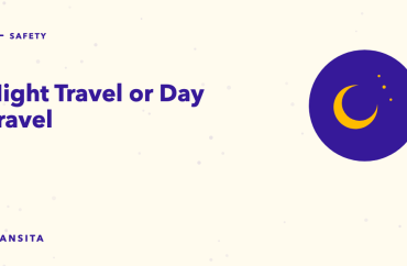 Illustrated guide cover with a crescent moon and stars mark: Night Travel or Day Travel.